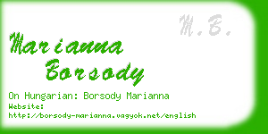 marianna borsody business card